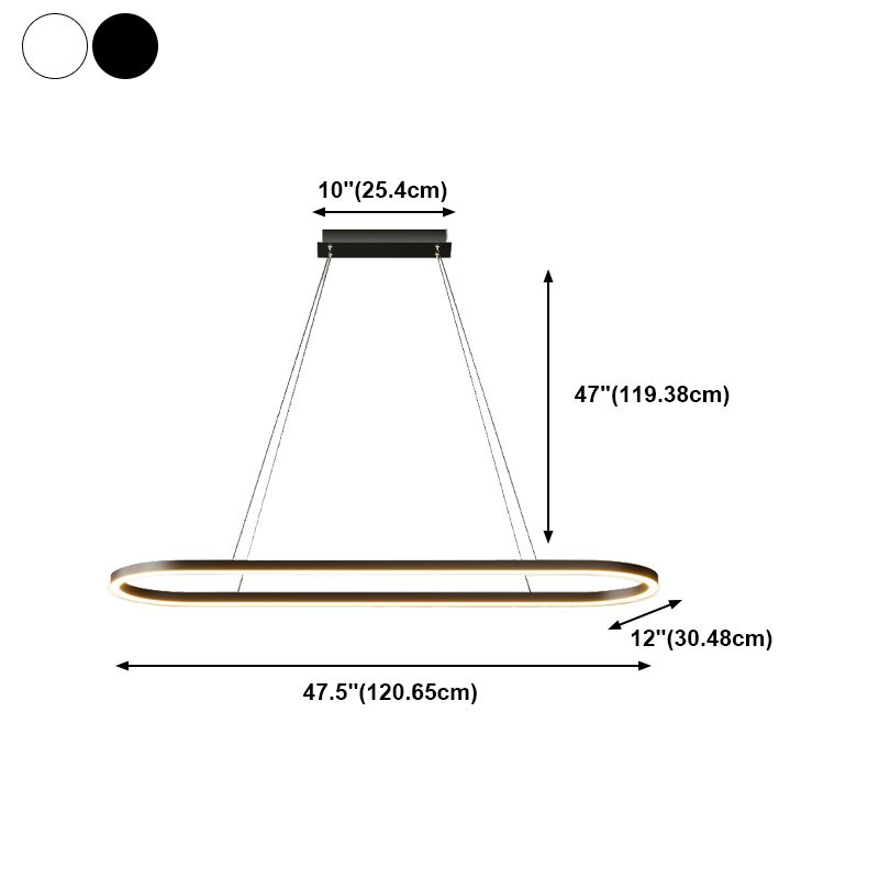 Linear Shape Island Pendant Contemporary Style Metal 1 Light Island Lighting Idea