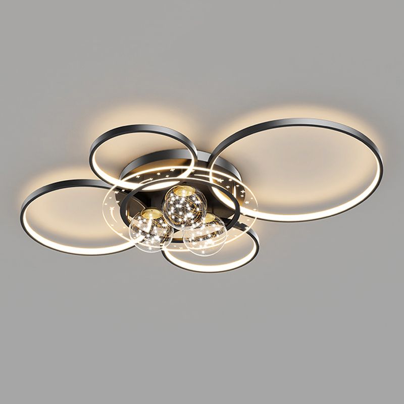 Ball Shape LED Ceiling Lamp Modern Iron 7 Lights Flush Mount for Bedroom Living Room