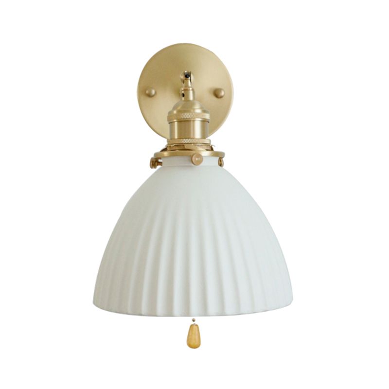 Metal Flared Wall Sconce Lights Modern Style 1 Light Wall Mounted Lamps in White