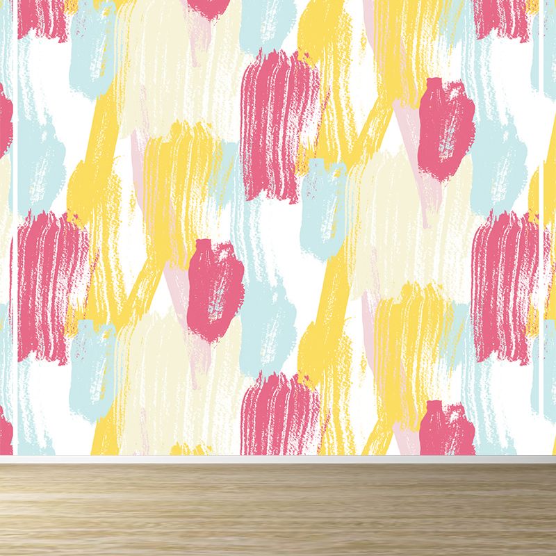 Modern Abstract Mural Wallpaper for Boys Bedroom Customised Wall Covering in Yellow