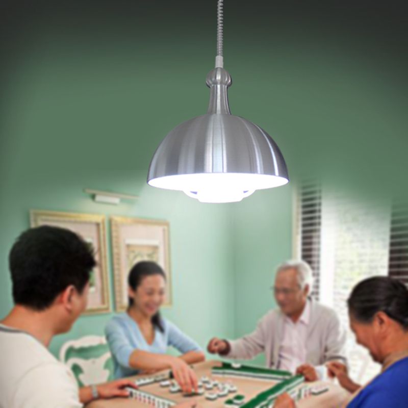 Macaron Hemispherical Suspension Lighting Metal 1-Light Dining Room Pendant Light with Pull Down Handle