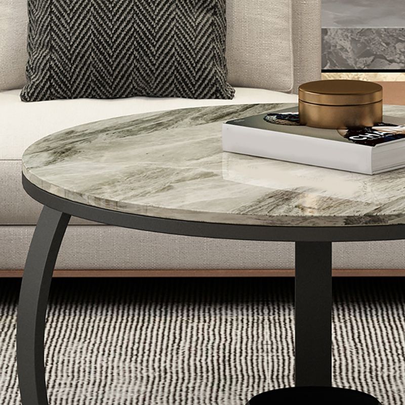 Round Cross Legs Coffee Table  Contemporary  Cocktail Table for Home