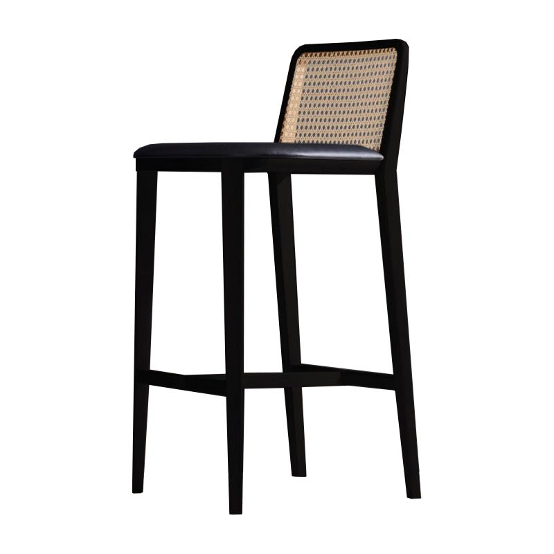 Solid Wood Counter Height Stools with Footrest for Living Room