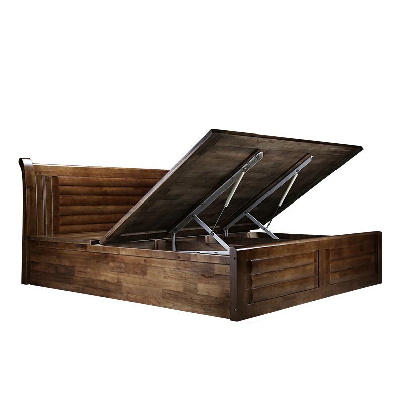 Traditional Solid Wood Standard Bed Storage Bed with Headboard