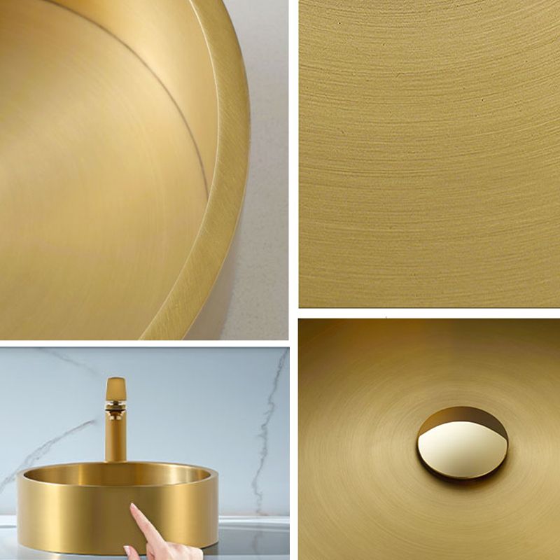 Metal Bathroom Sink Round Bathroom Sink with Overflow And Drain Assembly