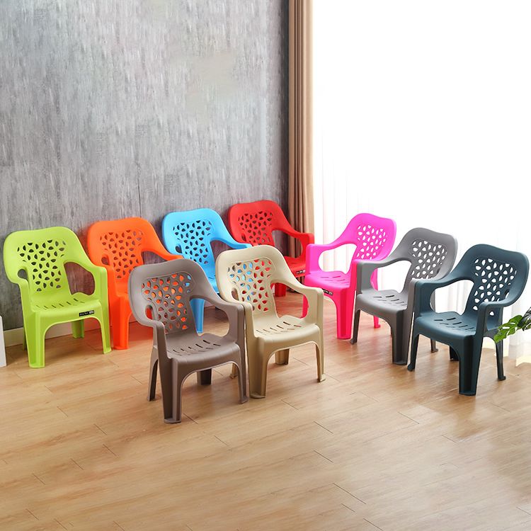 Sillón de comedor interior moderno, sillas de comedor de plástico apilables para el hogar