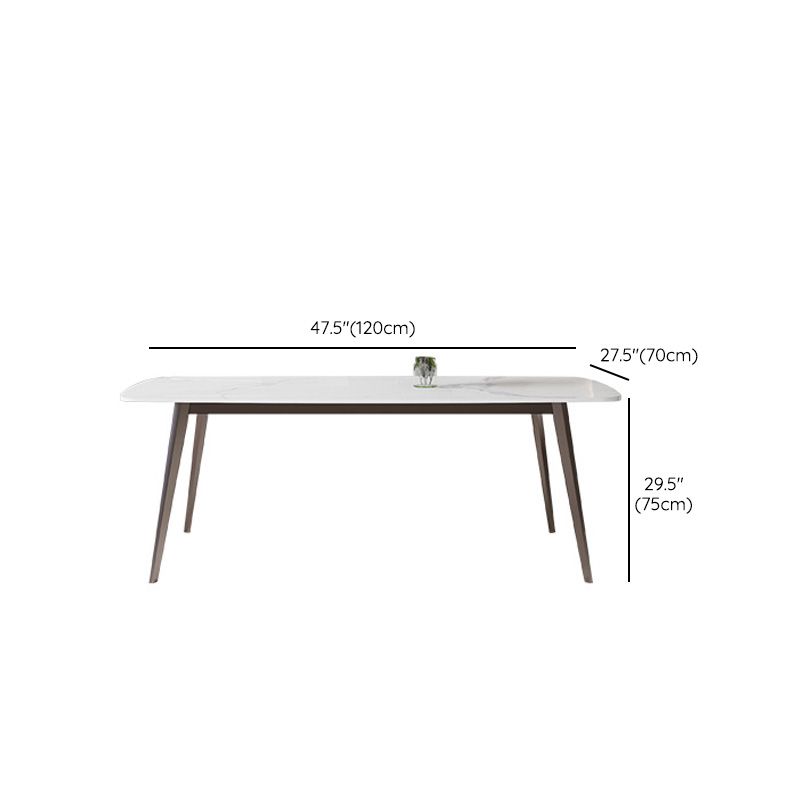 Glam Dining Table Sintered Stone Table with Metal Legs for Home Use