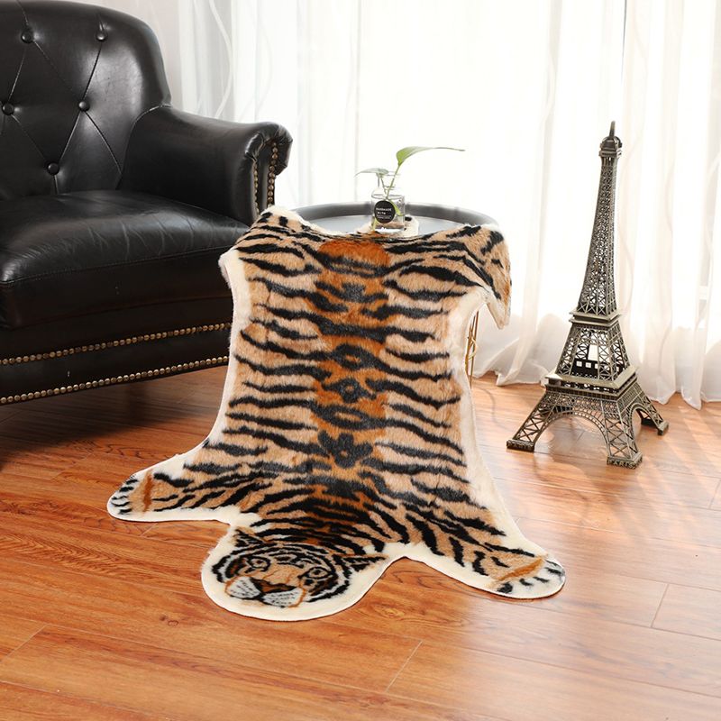 Tapis de peau animale décontractée jaune synthétique tapis intérieur