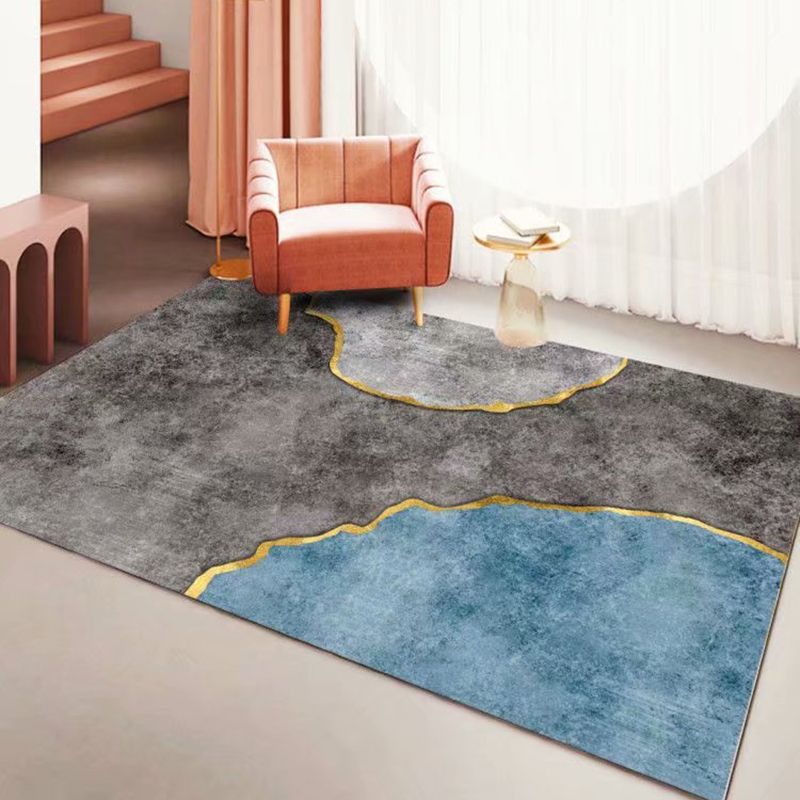 Orange Modern Rug Polyester Striped Area Rug Washable Rug for Home Decor