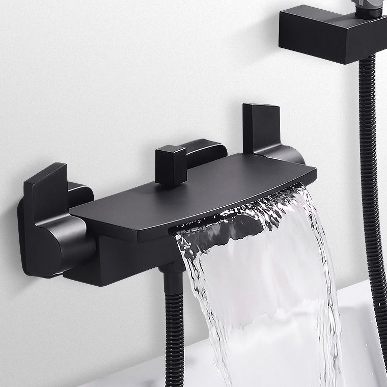 Modern Bathroom Faucet Two Handle Copper Wall Mounted Bath Faucet Trim