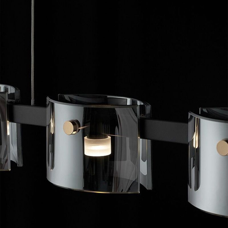 Modern Simple Hanging Island Light Glass LED Hanging Lighting Fixture for Sitting Room