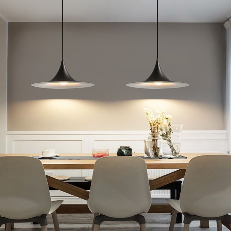 Postmodern Fared Pendant Lightture Metal 1-Light Dining Room Suspension Light