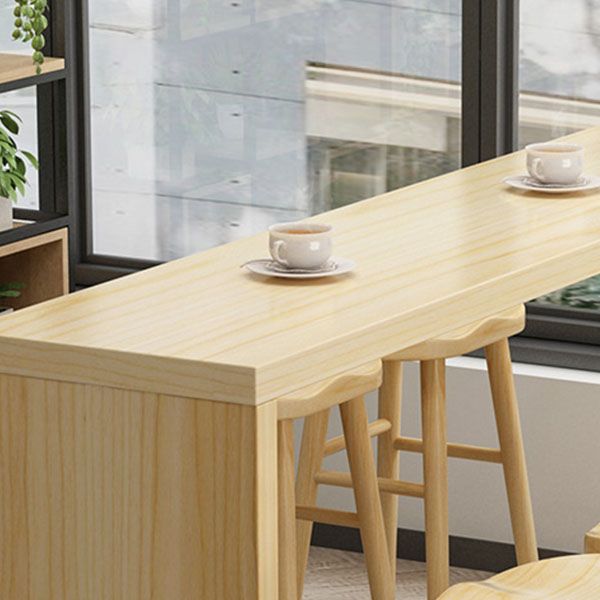 1/4/5/9 Pieces Modern Bar Table Set Rectangle Bar Table with Wooden Stools