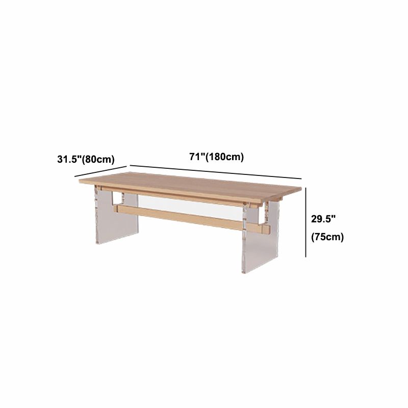 Solid Wood Trestle Base Table Modern Furniture in Natural for Restaurant