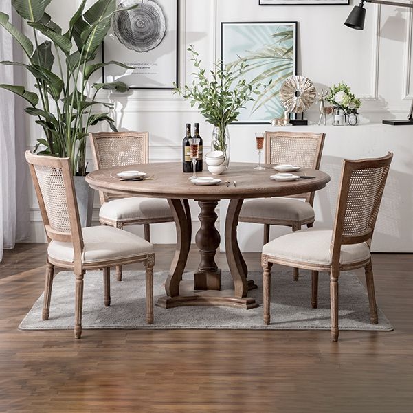Fauteuil de salle à manger en bois avec coussin, chaise d'appoint à dossier ouvert pour la maison