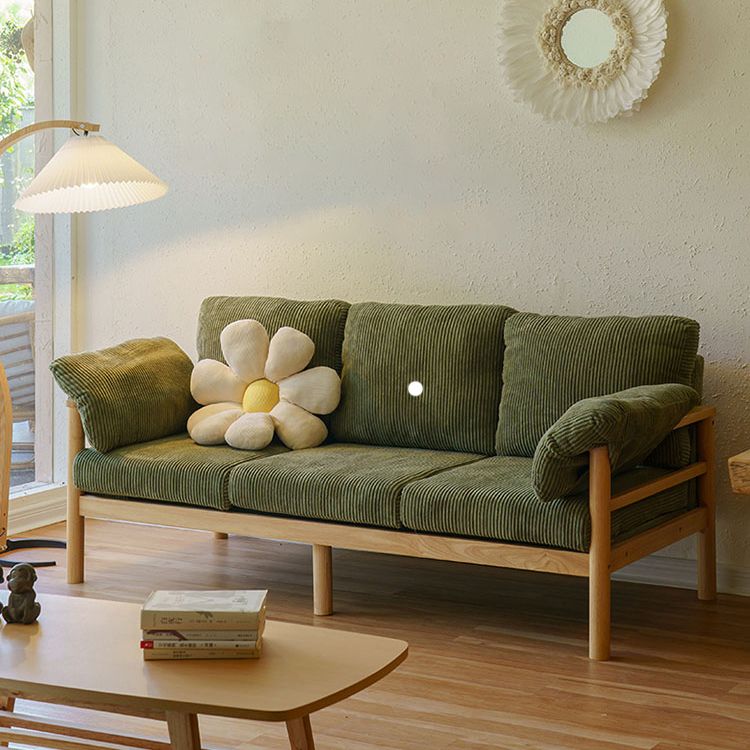 Tropical 3 Seater Corduroy Sofa 33.46" Wide Pillow Top Arm Sofa