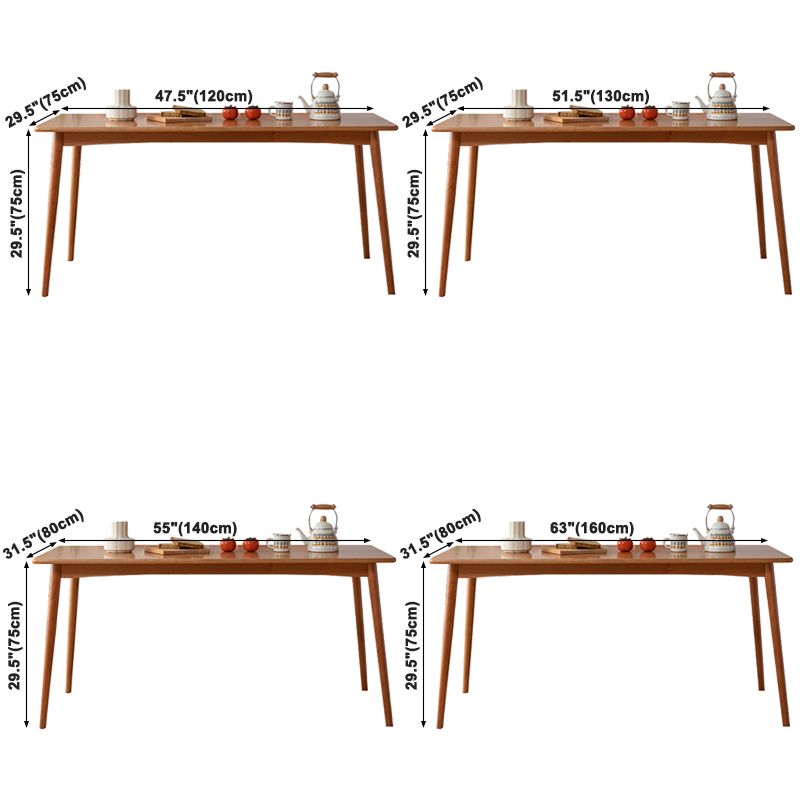 Table de salle à manger moderne de table en bois de cerisier de rectangle avec 4 jambes pour le restaurant