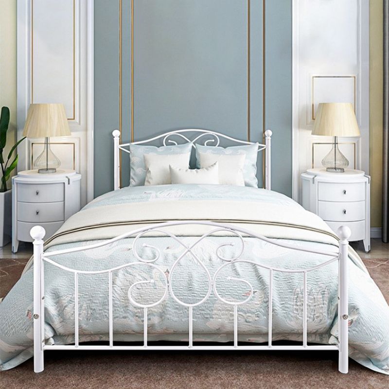 Metal Bed with Headboard Modern High Open-Frame Standard Bed