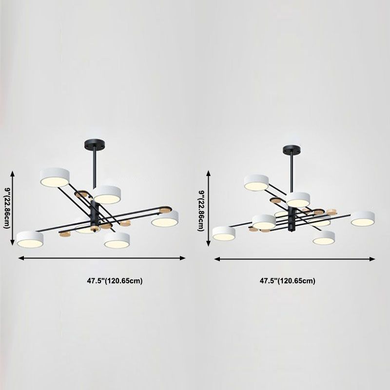 Accesorios de iluminación colgante de cilindros de 6 luces luces de techo colgantes de metal modernos
