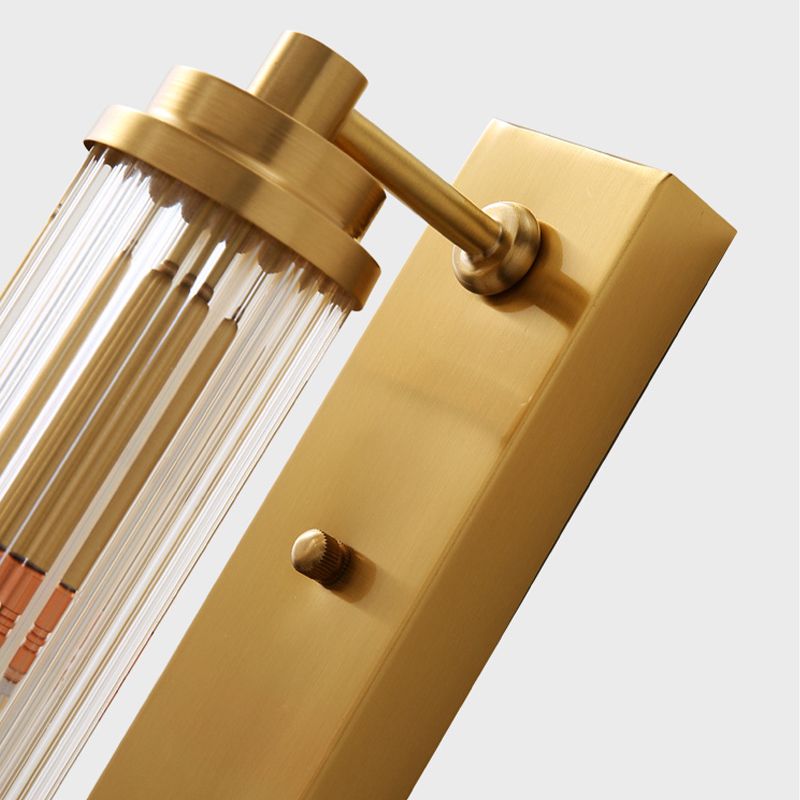 Cylinder Living Room Wall Light Fixture Clear Crystal Pipes LED Contemporary Wall Lighting