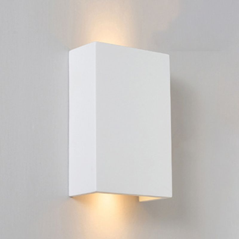 Stone Geometric Wall Mount Lamp Simple 1 Light Wall Mounted Light Fixture in White