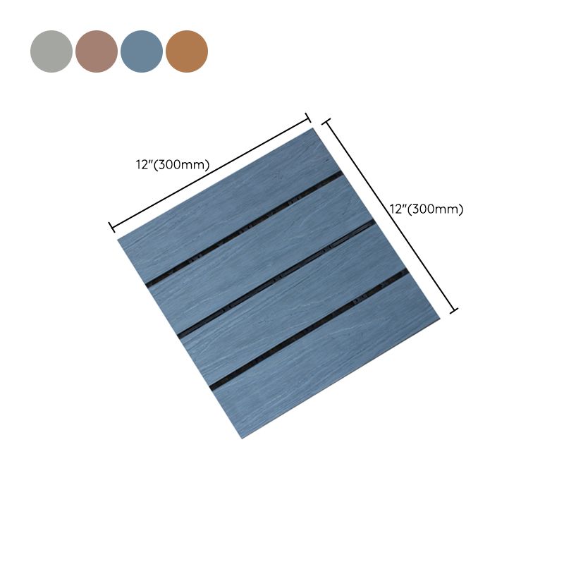 12" X 12"4-Slat Square PVC Flooring Tiles Interlocking Installation Floor Board Tiles