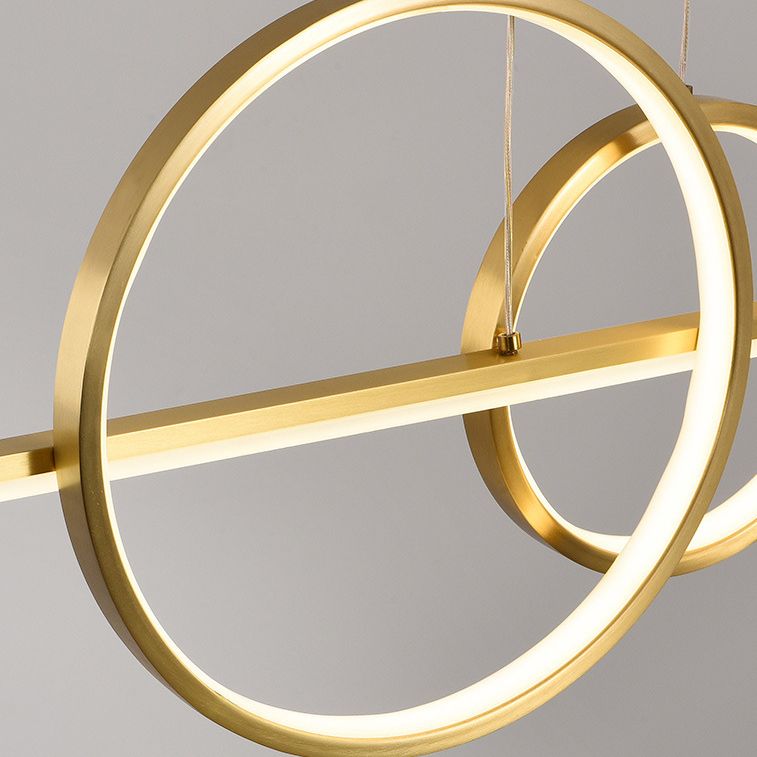 Multiple-Light Geometric Island Pendant Modern Metal Island Lighting for Dining Room