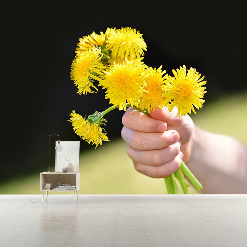 Customized Beautiful Bouquet Mural Horizontal Photography for Sleeping Room Decoration