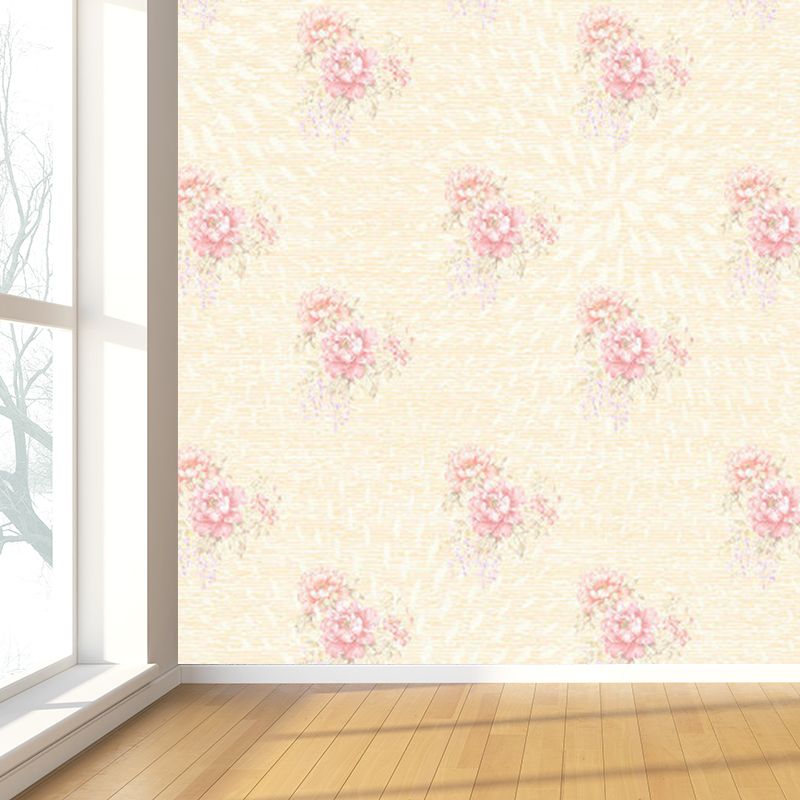 Autocollant Mural au Design Floral vif, décoration murale moderne en matériau non tissé de couleur claire