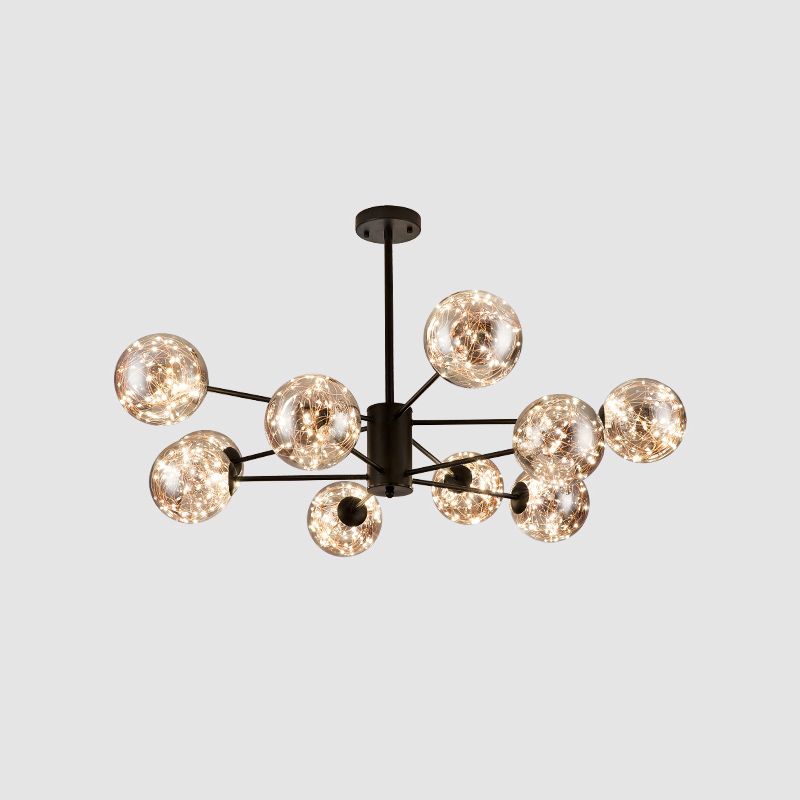 Semplicità Globe ombre sospensione radiale Sospensione vetro trasparente in vetro soggiorno Lampone a LEDELIER