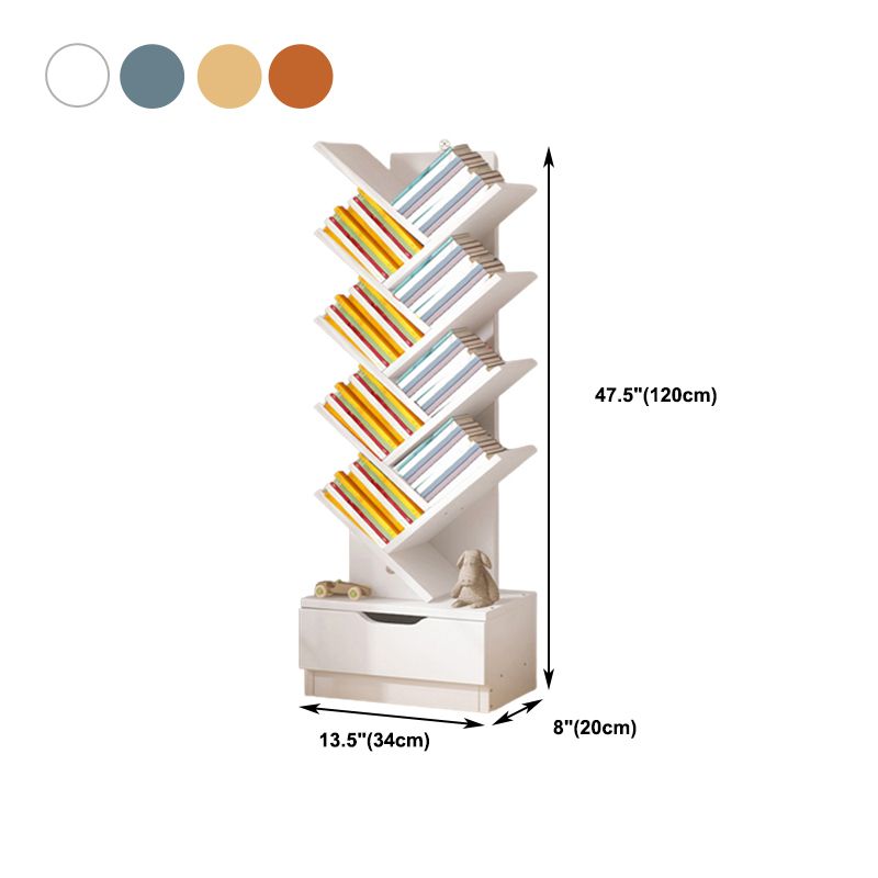 Multiple Colors Modern Style Bookshelf Wood Bookcase for Home
