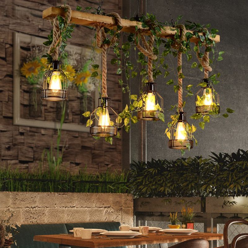 INDUSTRIAL BIRD CAGE ISOLA LIMINE ALIMENTAZIONE ROPE ISOLA LAMONO LAMONO IN BEIGE