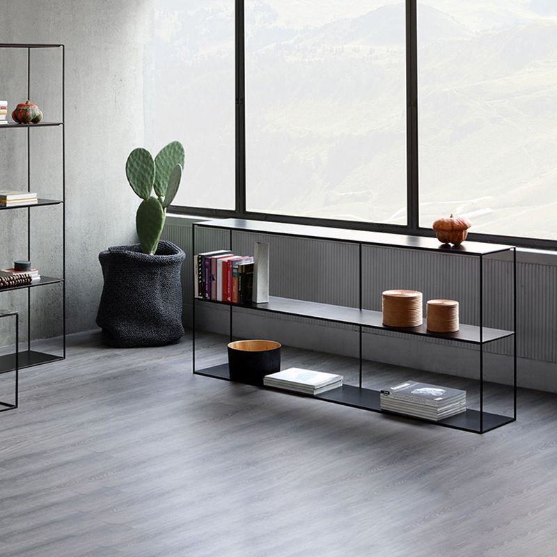 Modern Metal Open Storage Bookcase Black / White Bookshelf with Shelves