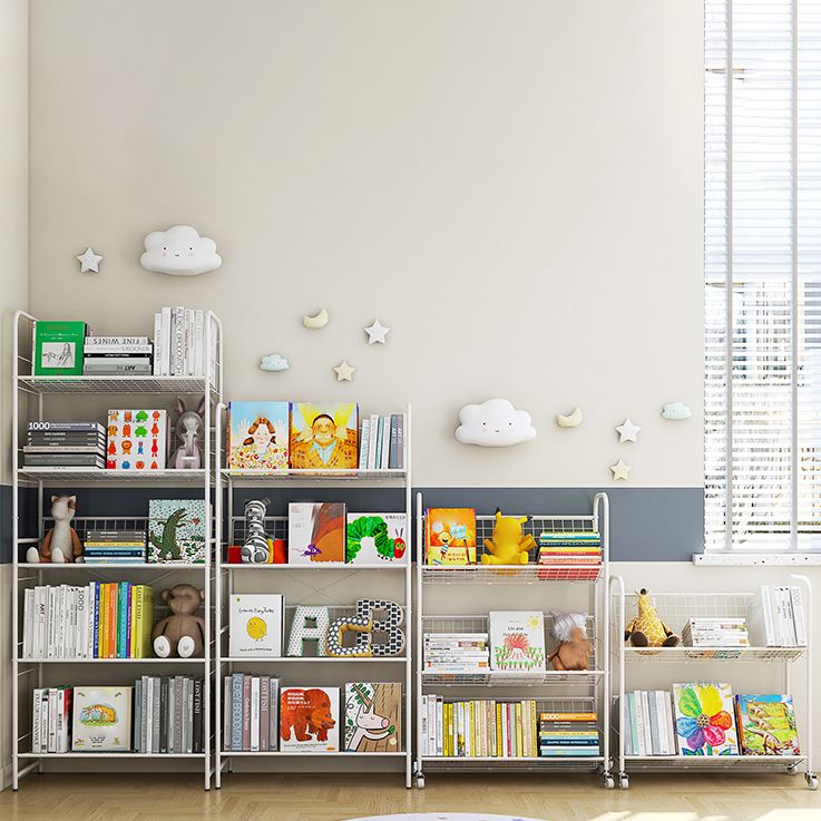 Modern Style Steel Bookshelf Open Back Etagere Bookcase for Home
