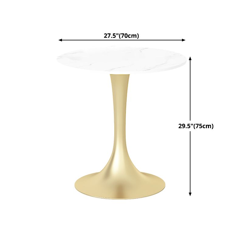 Luxury Sintered Stone Top Dining Table Round Table with Gold Metal Pedestal
