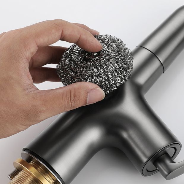 Stainless Steel Bathroom Faucet Swivel Single Lever Handle Circular Vessel Sink Faucet