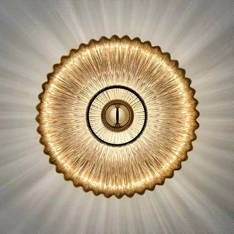 Circular Wall Lighting Contemporary Glass 1 Light Wall Sconce