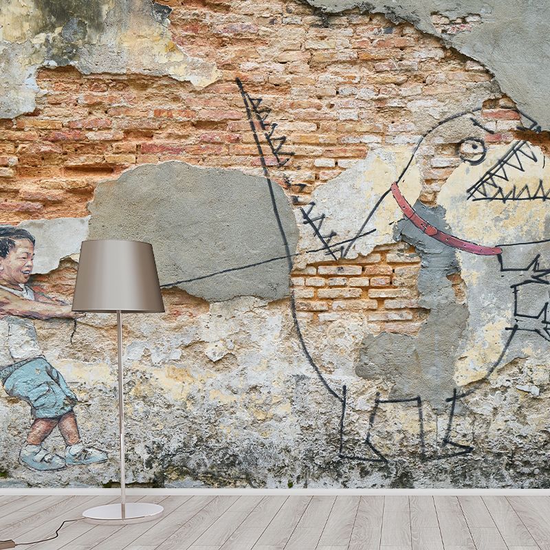 Photography Brick Wall Mural Environment Friendly Wallpaper for Home