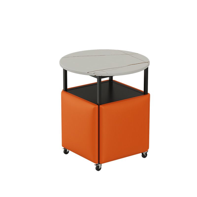 25.6" Tall Contemporary Style Side End Table Round Sofa Side Accent Table