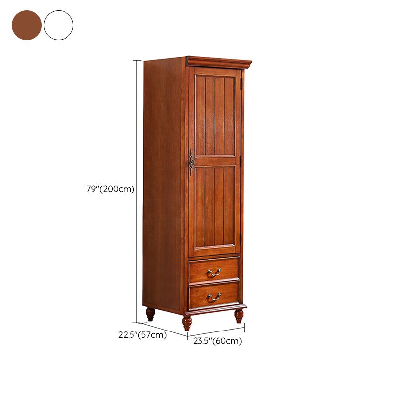 Traditional Birch Wood Storage Cabinet with Hinged Door Matte Finish Cabinet for Home