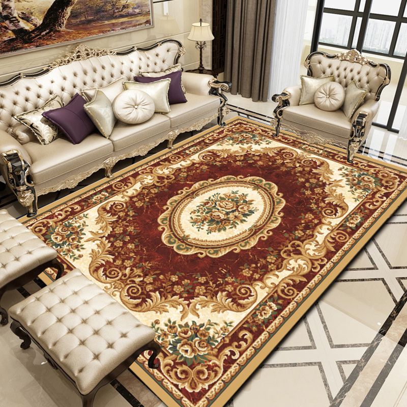 Alfombra retro con estampado floral Multi-Color Rug Rug Anti-Slip Máter de interiores lavable para salón para salón