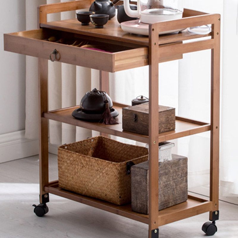 Rolling Home Dining Kitchen Trolley Modern Wooden Kitchen Cart