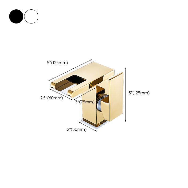 Modern LED Faucet Deck Mounted Waterfall Golden Bathroom Faucet