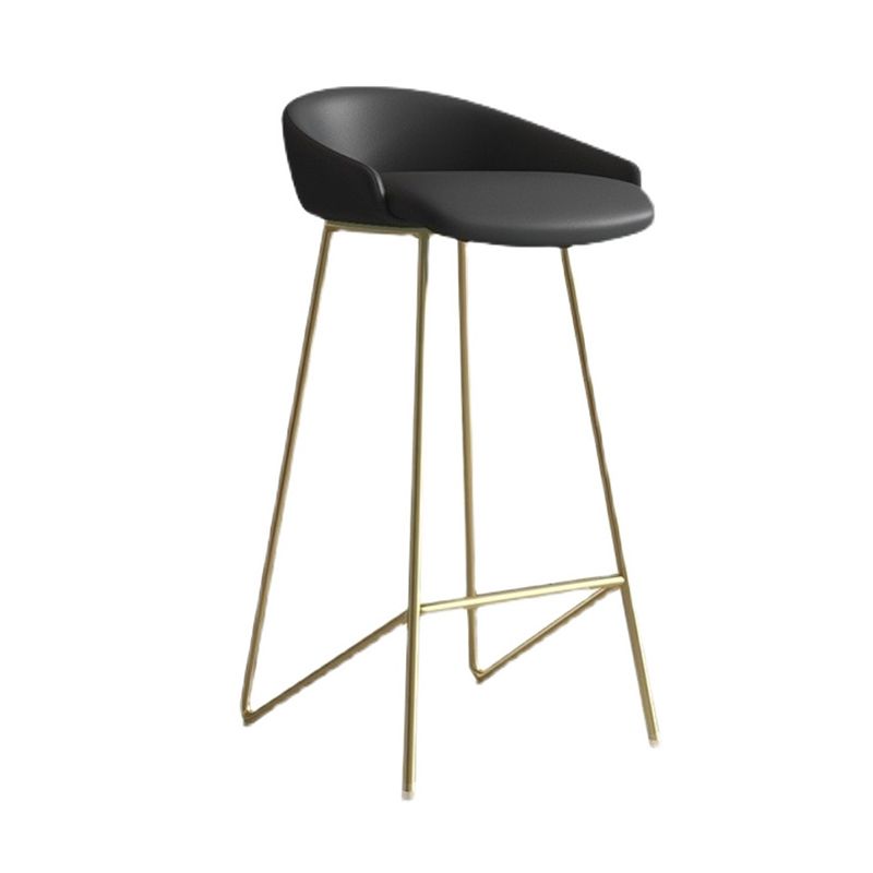 Faux Leather Armless Counter Stool Industrial Low Back Bar Stool