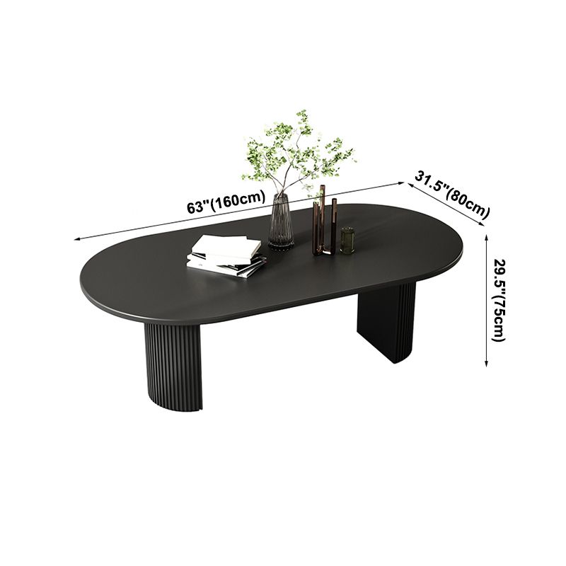 Simple Black Solid Wood Dining Table Rectangle Shape Standard Dining Table for Kitchen