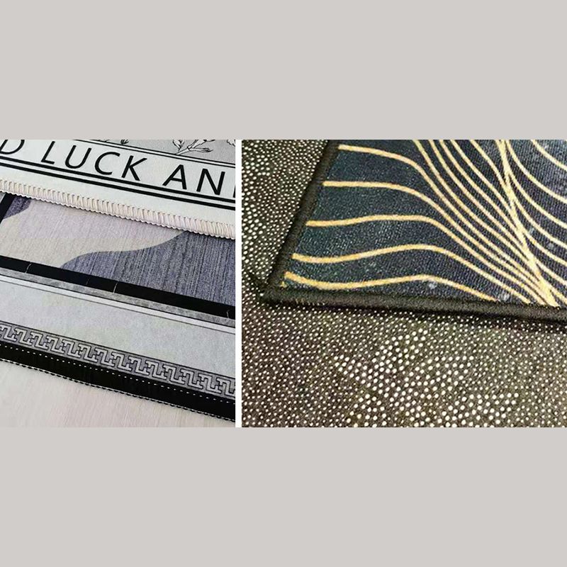 Gray Modern Round Area Rug Individuality Leopard Pattern Rug Stain Resistant Carpet for Home Decor