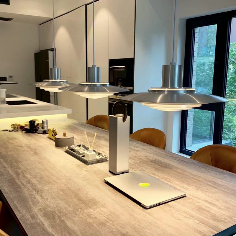Dikke metalen schijf schaduw hanglamp moderne stijl in verlichting voor eetkamer