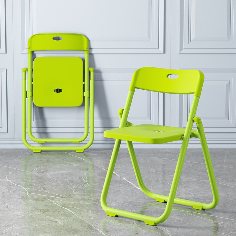 Chaise de salle à manger contemporaine en plastique, chaise à dossier ouvert avec 4 pieds pour usage domestique