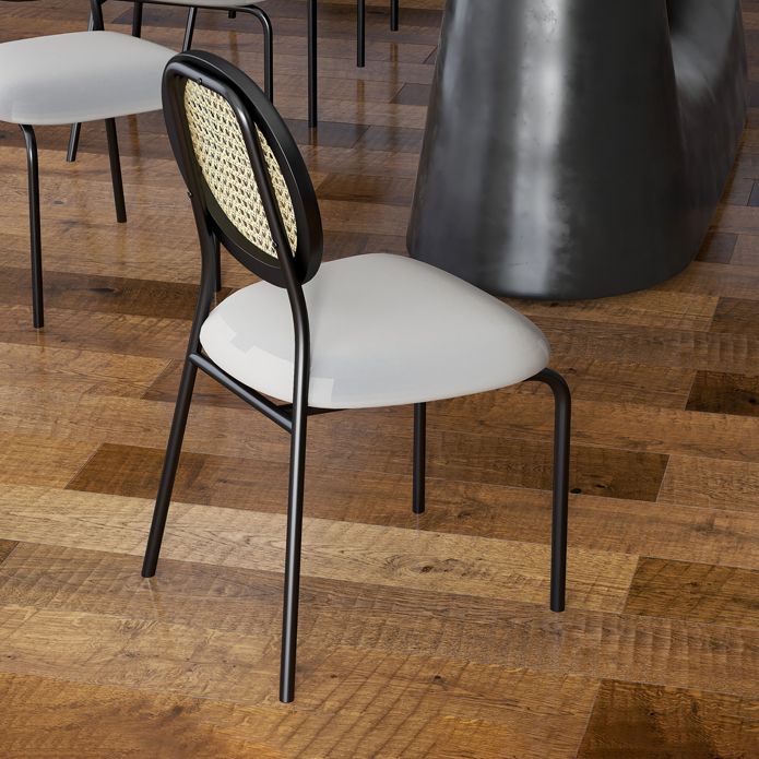 Upholstered Armless Dining Chairs Open Back Side Chair with Metal Legs