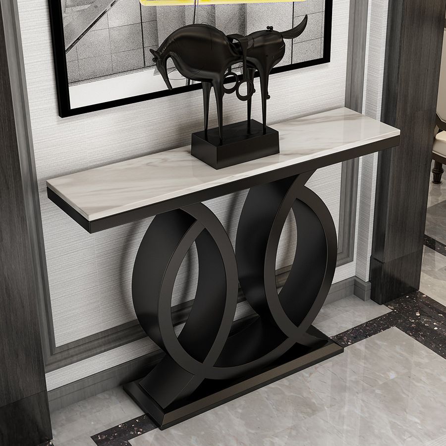 Glam Rectangle Console Accent Table Metal Sofa Console Table for Hall